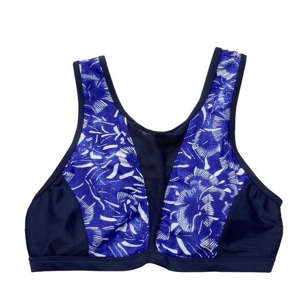 ATHLETA Women's Sports Bra Nylon Blue Breathable Comfortable Fit Mesh V Size L - Picture 5 of 8